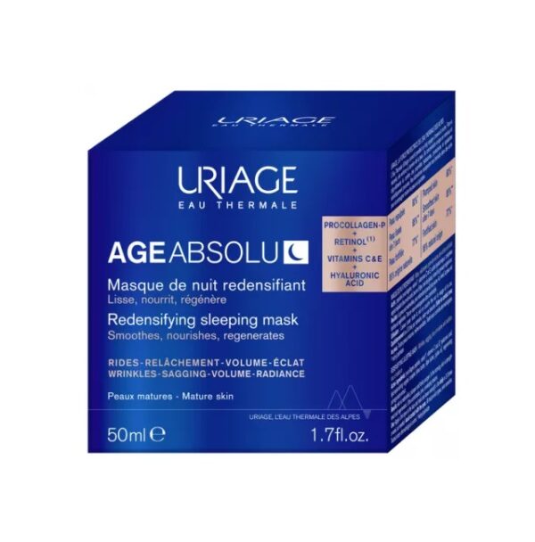 Masca Regeneranta de Noapte Pro Colagen Age Absolu, 50 ml, Uriage