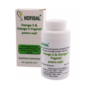 Omega 3 & Omega 6 pentru copii, 60 capsule, Hofigal
