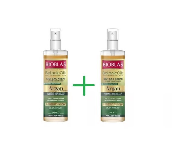 Set Balsam pentru par lichid cu ulei de argan, 200+200 ml, Bioblas