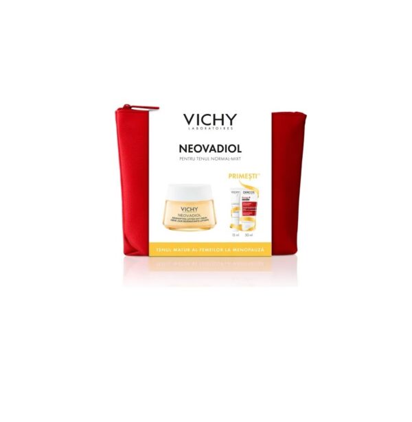 Pachet Crema cu Efect de Redensificare Ten Normal-Mixt Neovadiol, 50 ml + Fluid cu SPF 50+ Capital Soleil, 15 ml + Sampon Aminexil Dercos, 50 ml, Vichy