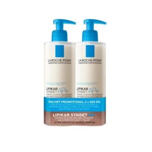 Pachet crema de curatare pentru piele cu tendinta atopica Lipikar Syndet AP+, 400 ml + 400 ml, La Roche Posay