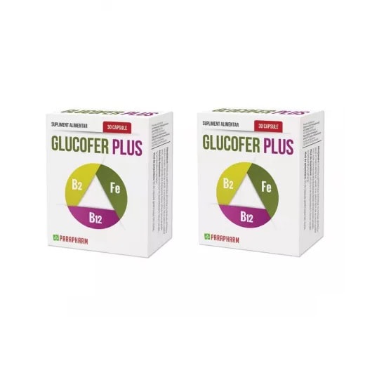 Pachet Glucofer Plus, 30 + 30 Capsule, Parapharm Quantum