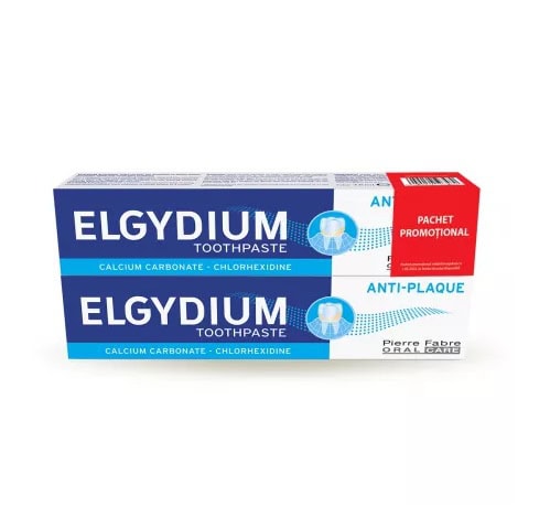 Pachet pasta de dinti antiplaca, 2 x 75 ml, Elgydium