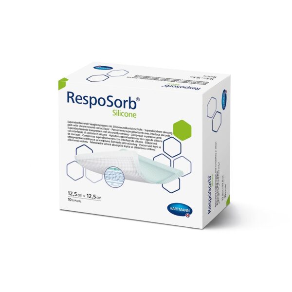 Pansament RespoSorb Silicone, 12,5 x 12,5 cm, 10 Bucati, Hartmann