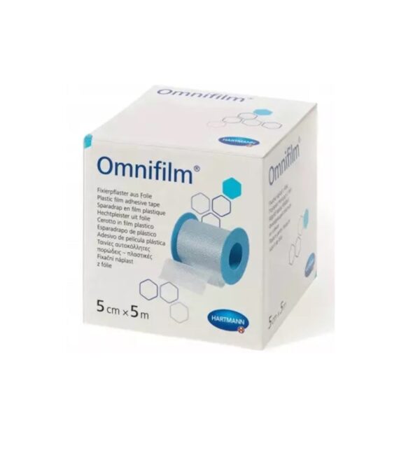 Plasture hipoalergen pe suport de folie transparenta poroasa Omnifilm, 5cmx5m, Hartmann