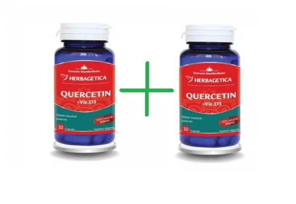 Quercetin cu Vitamina D3, 30+30 capsule, Herbagetica