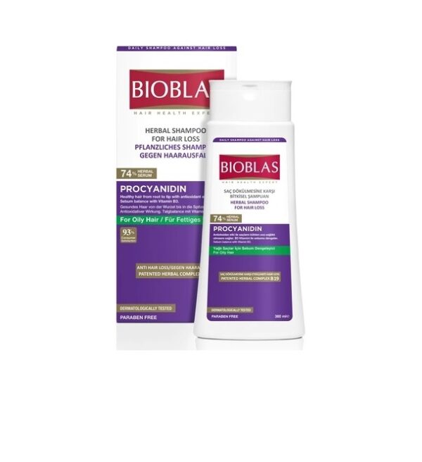 Sampon Anticadere pentru Par Gras Prociadina, 360 ml, Bioblas