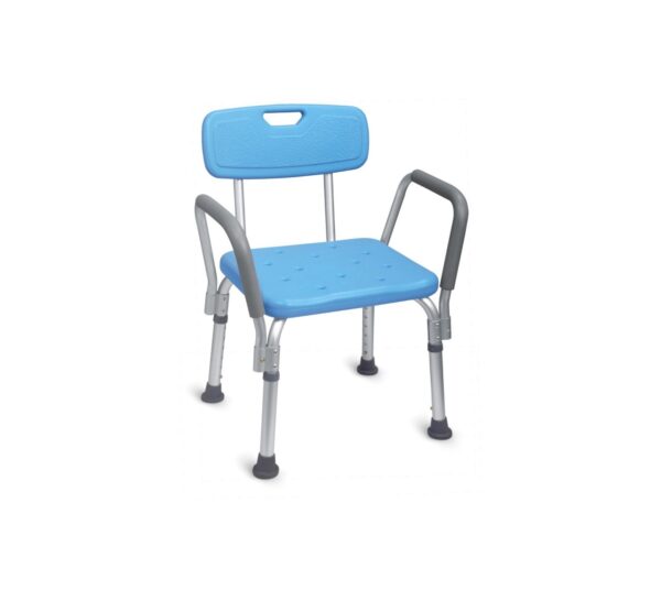 Scaun pentru Baie cu Spatar si Manere, Dreptunghiular, FS7985LA, Ortopedix