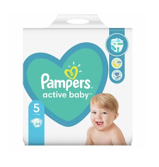 scutece-active-baby-nr-5-11-16-kg-64-buc-pampers-O15869-farmacia-morpheus Scutece Active Baby, Nr. 5, 11-16 kg, 64 buc, Pampers