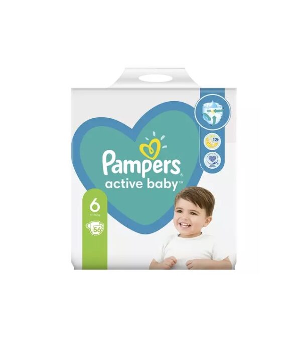 Scutece Active Baby, Nr. 6, 13-18 kg, 56 bucati, Pampers
