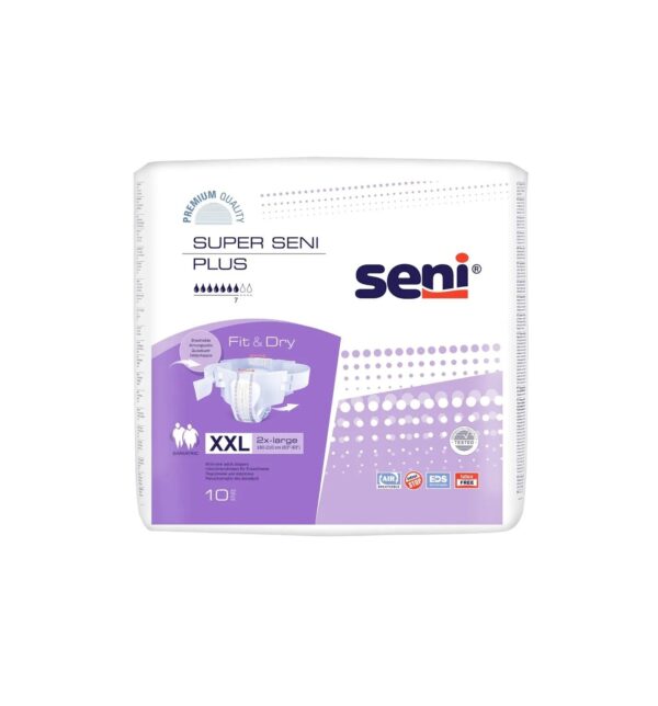 Scutece cu Sistem Inchis Super Plus XXL, 10 bucati, Seni