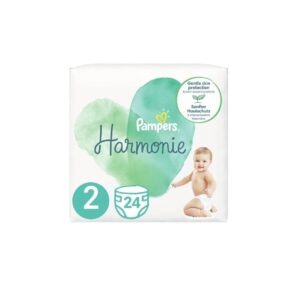 Scutece Harmonie Marimea 2, 4-8kg, 24 bucati, Pampers