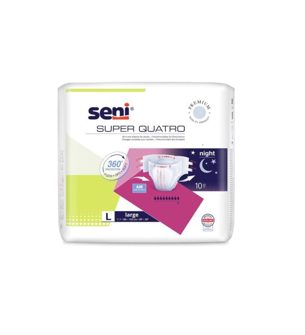 Scutece pentru adulti Super Quatro Large, 10 buc, Seni
