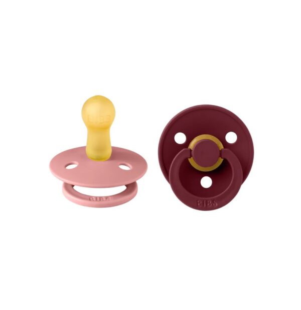 set-2-suzete-cu-tetina-rotund-din-latex-0-6-luni-size-1-colour-dusty-pink-elderberry-bibs-O38890-farmacia-morpheus Set 2 Suzete cu Tetina Rotund din Latex, 0-6 luni, Size 1, Colour Dusty Pink/Elderberry, BIBS