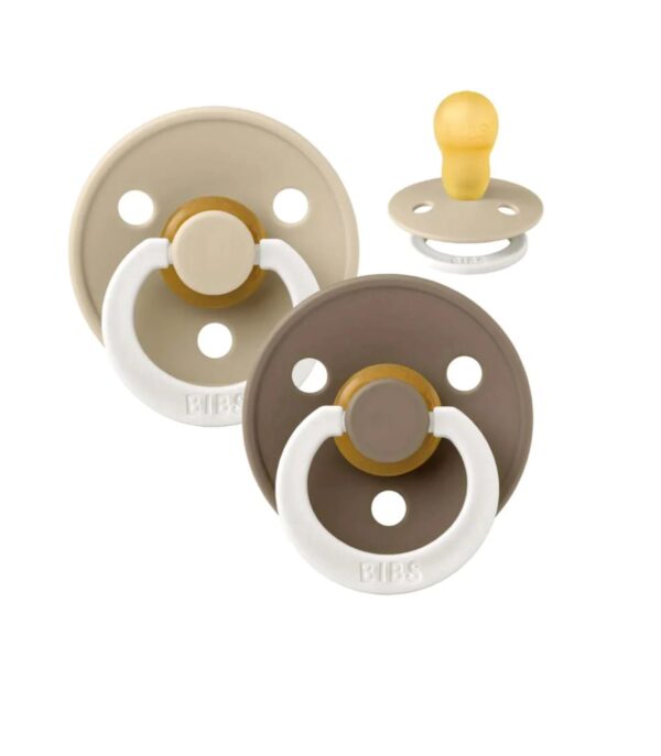 set-2-suzete-rotunde-din-latex-fosforescente-colour-glow-vanilla-dark-oak-bibs-O38990-farmacia-morpheus Set 2 Suzete Rotunde din Latex Fosforescente, +18 luni, Size 3, Colour Glow Vanilla/Dark Oak, BIBS