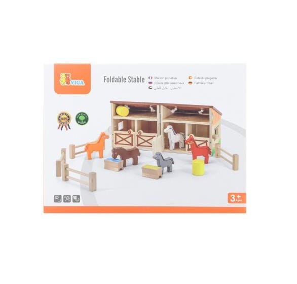 set-de-joaca-din-lemn-foldable-stable-44502-viga-toys-o39548-farmacia-mropheus Set de Joaca din Lemn Foldable Stable (44502), Viga Toys