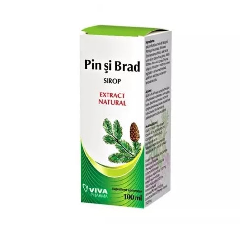 Sirop natural din muguri de pin si brad, 100 ml, Vitalia
