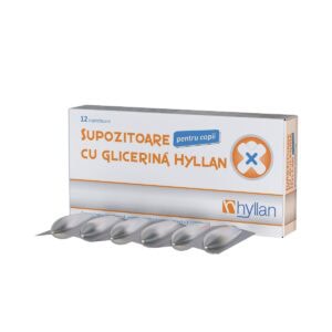 Supozitoare cu Glicerina Pentru Copii, 1500 mg, 12 Bucati, Hyllan