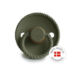 Suzeta Daisy Silicon – Rope Vintage Olive, 0-6 luni (size 1), 1 Bucata, Frigg