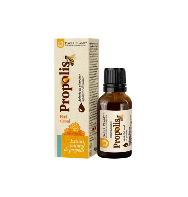 Tinctură de Propolis Dacia Plant Tinctură de Propolis naturală, fără alcool, 20 ml, Dacia Plant.