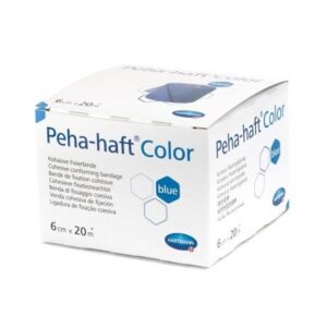 Bandaj Elastic Autoadeziv Peha-haft Color, Albastru, 6cm x 20m, Hartmann