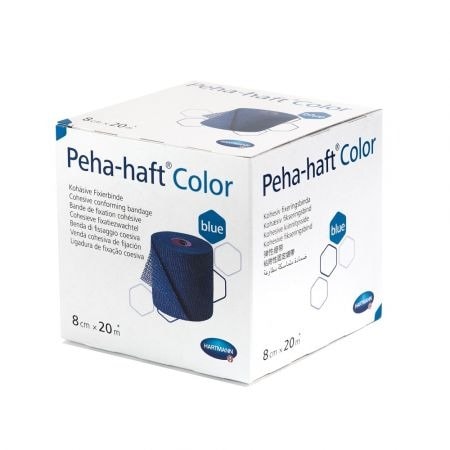Bandaj Elastic Autoadeziv Peha-Haft Color, Albastru, 8cm x 20m, Hartmann