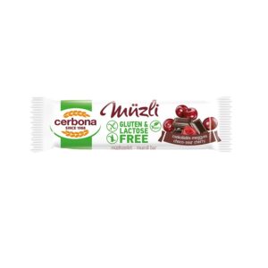 Baton Musli Fără Gluten cu Ciocolată și Vișine, 35 g, Cerbona