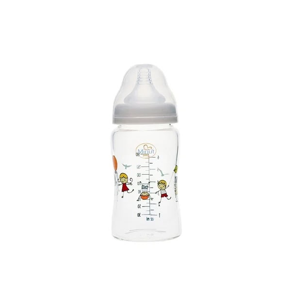 biberon-din-sticla-borosilicat-cu-gat-larg-0-luni-180ml-minut-O37360-farmacia-morpheus Biberon din Sticla Borosilicat cu Gat Larg 0 Luni+, 180ml, Minut