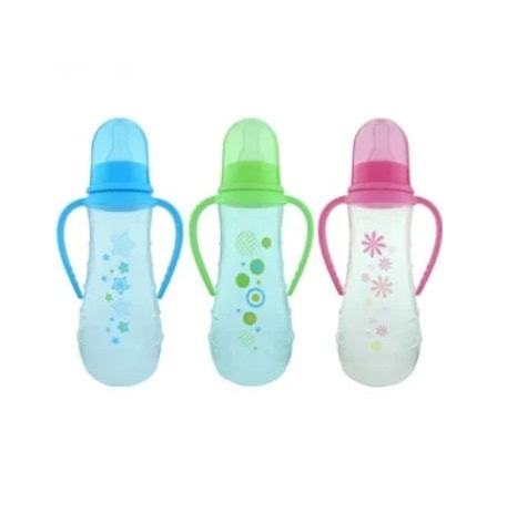 Biberon PP cu Maner Decorat, 250 ml, Primii Pasi
