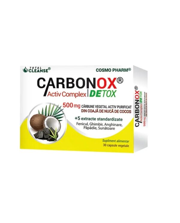 Bio Carbonox Activ Complex Detox, 500 mg, 30 Capsule Vegetale, Cosmo Pharm