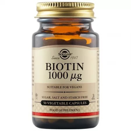 Biotin 1000 mcg, 50 Capsule, Solgar