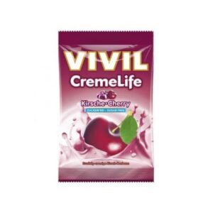 Bomboane Creme Life cu Cirese, Fara Zahar, 90 grame, Vivil