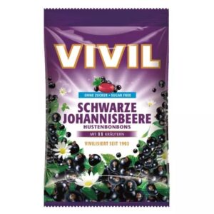 Bomboane Fără Zahăr, cu Aromă de Coacăze Negre și Vitamina C, 60 g, Vivil