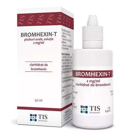 Bromhexin-T, 2 mg/ml Picături Orale, 50 ml, Tis Farmaceutic