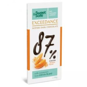 Ciocolată Neagră 87% cu Portocale, 90 g, Sweet & Safe