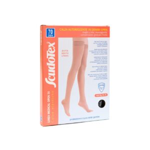 Ciorapi Coapsa Varf Deschis 70DEN, S-823 N6, Negru 6, Scudotex