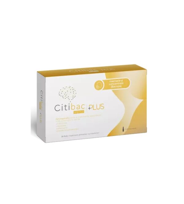 Citibac Alpha Plus pentru Memorie si Concentrare, 20 Fiole, Alpha
