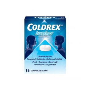 Coldrex Junior, 250 mg/100 mg/5 mg, 16 Comprimate Filmate, Perrigo