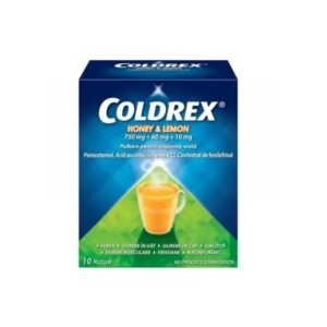 Coldrex Miere& Lamaie, 750 mg+60 mg+10 mg Pulbere pentru Suspensie Orala, 10 plicuri, Perrigo