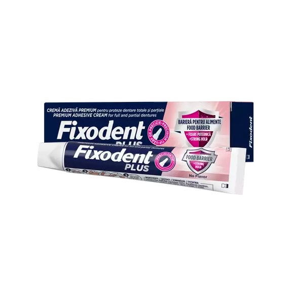 Fixodent Plus Food Barrier Crema Adeziva pentru Proteza Dentara, 40 g, Procter & Gamble