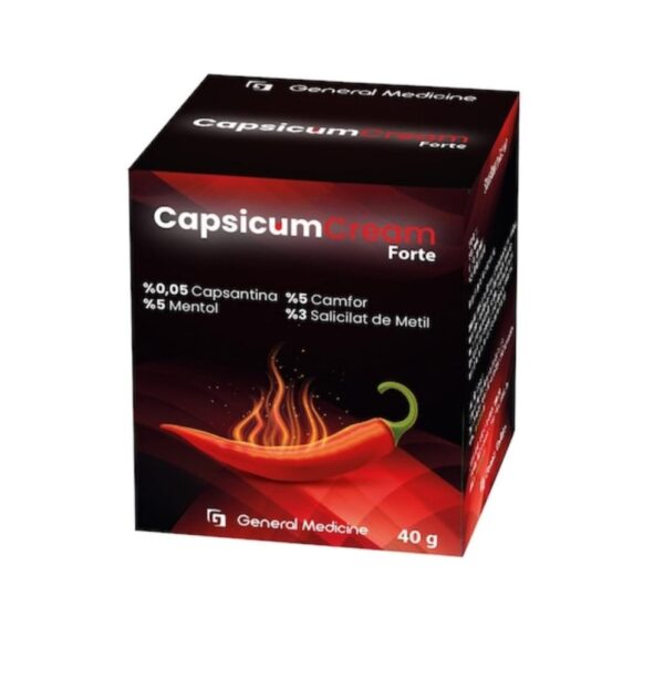 Crema Capsicum Forte cu Ardei Iute, 40g, Turda Pharm