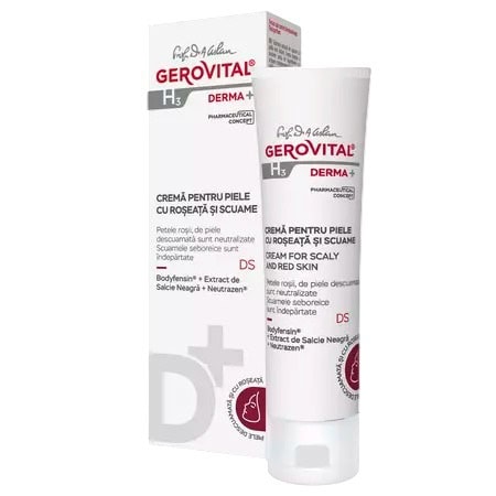 Crema Pentru Piele cu Roșeață și Scuame H3 Derma+, 50 ml, Gerovital