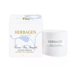 Crema Pentru Ten Sensibil cu Colagen Marin și Extract de Gălbenele, 100 ml, Herbagen