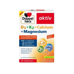 D3 + K2 + Calciu + Magneziu Aktiv, 30 Comprimate, Doppelherz