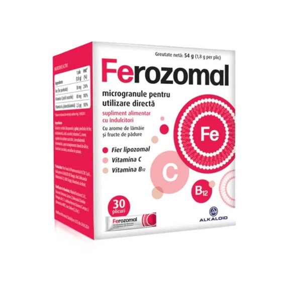 Ferozomal, 30 Plicuri, Alkaloid