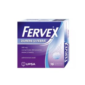 Fervex Durere si Febra, 500 mg, 16 Comprimate Efervescente, Upsa
