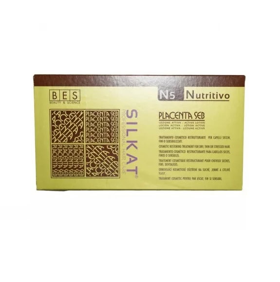 Fiole cu Placenta Pentru Păr Placenta Seb, 12 Fiole, Silkat Protein
