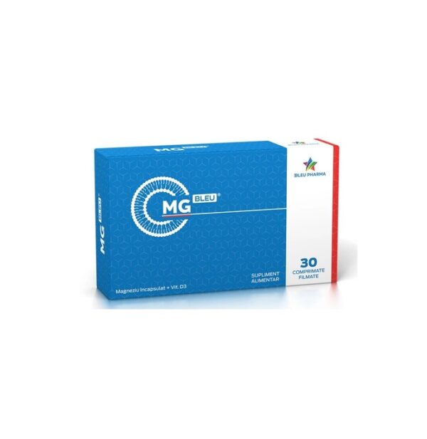 Magneziu Incapsulat + Vitamina D 3 Mg Bleu, 30 Comprimate, Bleu Pharma