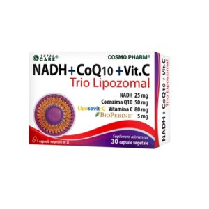 NADH + Coenzima Q10 + Vitamina C Trio Lipozomal, 30 Capsule Vegetale, Cosmopharm
