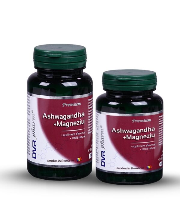Pachet Ashwagandha + Magneziu 60 + 30 Capsule, DVR Pharm